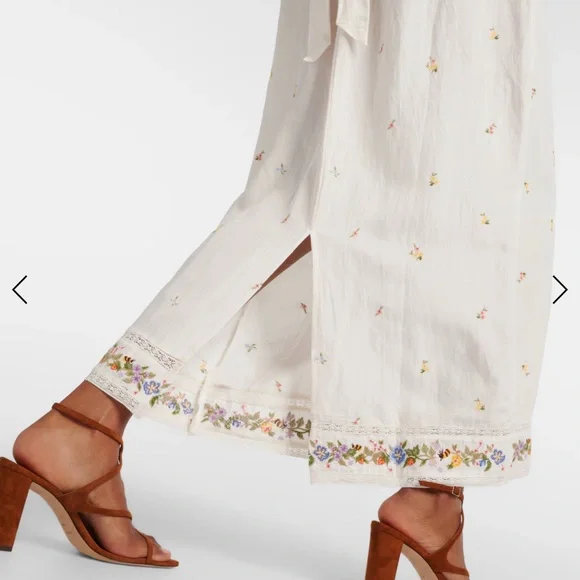 Anthropologie Cream Floral Embroidered Dress - Picture 8 of 16